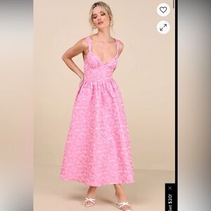 Lulus Rudra Pink Floral A line Women's Dress